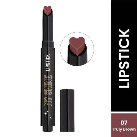 Buy Swiss Beauty My Shine High Pigmented & Long-Lasting Lipstick Enriched with Vitamin E-7 Truly Brown (1.5 gm) - Purplle