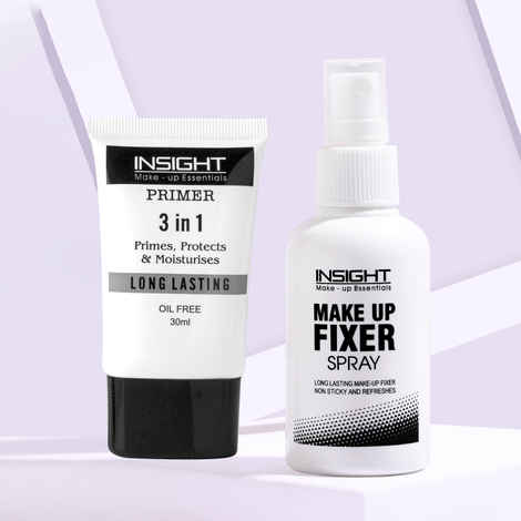 Buy Insight Cosmetics Makeup Fixer Spray 75 ml + 3 In 1 Long Lasting Primer (30 ml) - Purplle