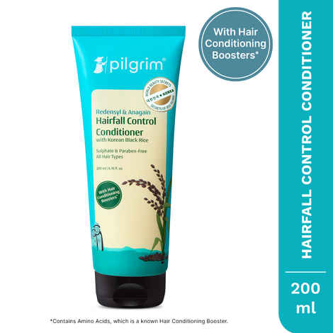 Buy Pilgrim Redensyl & Anagain Hairfall Control Conditioner, 200 ml with Korean Black Rice, Prevents Hair Thinning, Hair Loss & boosts Hair Growth & Thickness - Purplle