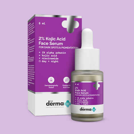 The Derma Co 2% Kojic Acid Face Serum I With 1% Alpha Arbutin & Niacinamide | Reduces Dark Spots, Pigmentation & Blemishes | For All Skin types | 8 ml