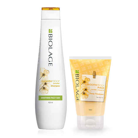 Buy Matrix Biolage Smoothproof Shampoo (400 ml) + Smoothproof Dtp (100 ml) For Frizzy Hair - Purplle