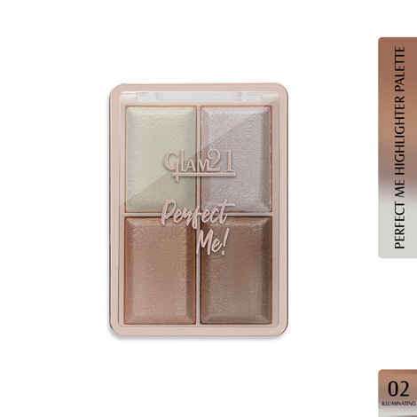 Buy Glam 21 Perfect Me! Highlighter Palette Blusher | Weightless Longlasting Illuminating Glow Face Kit| 13.2gm (Shade-02) - Purplle