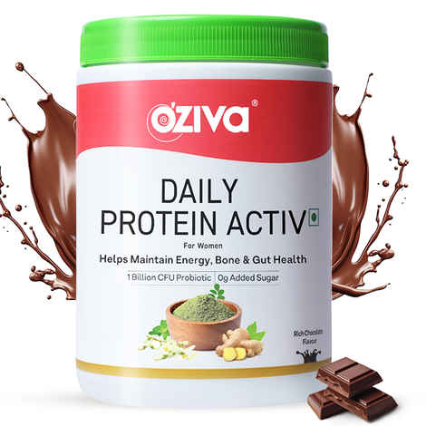 Buy OZiva Daily Protein Activ For Women with Clean Whey Protein, Multivitamins & Probiotics - Purplle