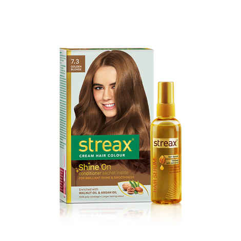 Buy Streax Hair Serum vitalised with Walnut Oil + Streax Hair Colour- Golden Blonde (100 ml + 120 ml) - Purplle
