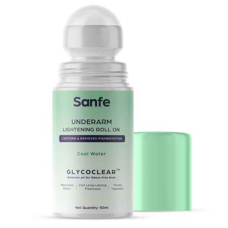 Sanfe Underarm Lightening Roll On For Women | For Underarms | Lightens & Remove Pigmentation | Deodorant for Underarms | Glycoclear Technology | 50 ml