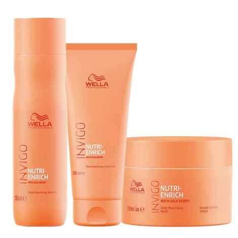 Buy Wella Professionals Invigo Nutri Enrich Deep Nourishing Shampoo, Mask and Conditioner Combo (250 ml + 200 ml + 150 ml) - Purplle