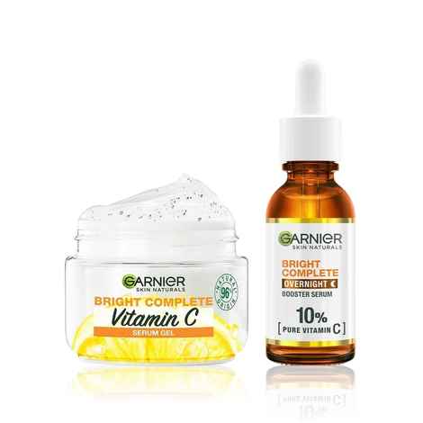 Buy Garnier Brightening Oil Control Duo- Night Vitamin C Serum With 10% Pure Vitamin C for Bright Skin (30 ml) + Vitamin C Serum Gel (45 gm) - Purplle