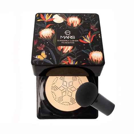Buy MARS Chamomile Cushion Foundation with Applicator | Dewy Finish & Easy to Blend Nourishing Foundation for Face Makeup (20 gm) (Shade-01) - Purplle