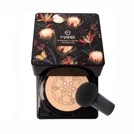 Buy MARS Chamomile Cushion Foundation with Applicator | Dewy Finish & Easy to Blend Nourishing Foundation for Face Makeup (20 gm) (Shade-02) - Purplle