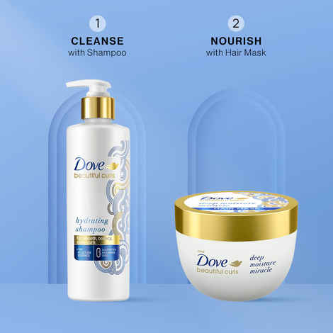 Buy Dove Beautiful Curl Cleanse & Nourish Combo : Shampoo (380 ml) + Hair Mask (300 ml) - Purplle