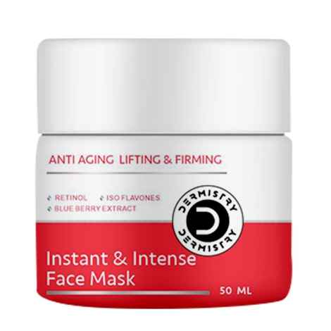 Buy Dermistry Instant & Intense Anti Aging Face Pack Mask I Firming Lifting Tightening Glowing Skin I Wrinkle Fine Lines Uneven Tone Reduction I Retinol Blueberry Ext Iso Flavones I (50 ml) - Purplle