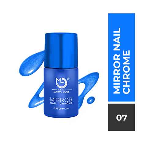Buy Mattlook Shine Like Mirror Nail Chrome, Blue-B (12 ml) - Purplle