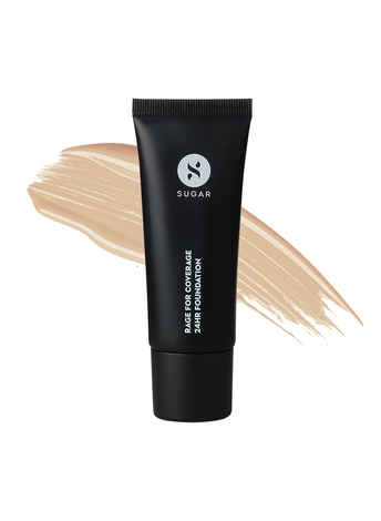 SUGAR Cosmetics Rage For Coverage 24Hr Foundation | Full Coverage | Matte Finish I Creamy Formula | 25 ml - 10 Latte
