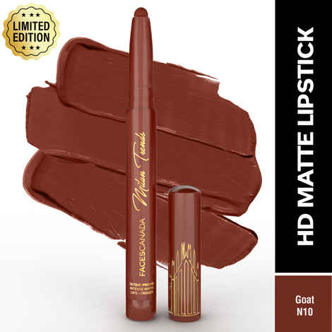 Buy FACES CANADA Ultime Pro HD Intense Matte Lips + Primer - GOAT N10, 1.4 gm, Limited Edition | 9HR Long Stay | Primer Infused For Flawless HD Matte Finish | Intense Color | Lightweight - Purplle