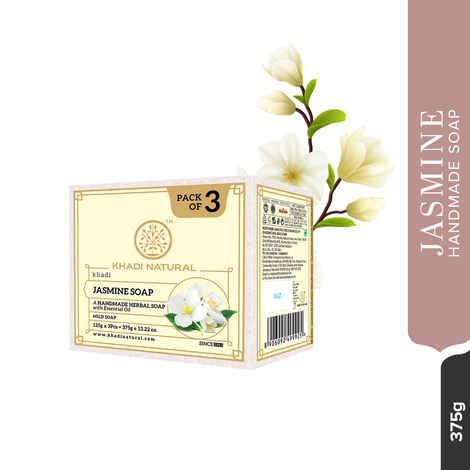 Buy Khadi Natural Jasmine Handmade Soap| Reduces Scars & Stretch Marks (Pack of 3) - 375 gm | 125 gm each - Purplle