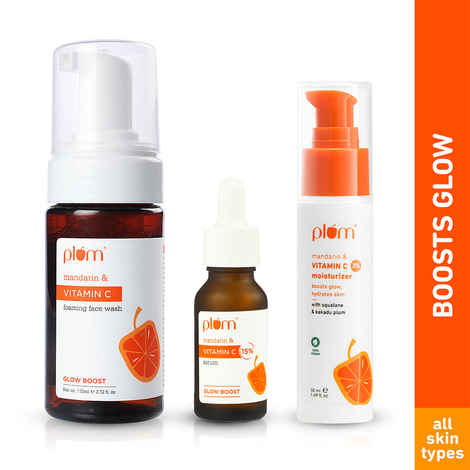 Plum Vitamin C CSM Kit (Foaming Face Wash 110 ml + Serum 20 ml + Moisturiser 50 ml)