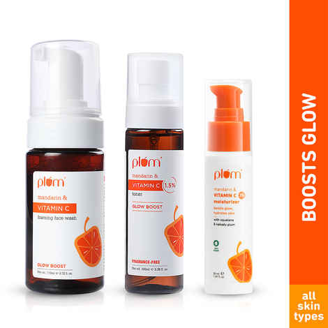 Buy Plum Vitamin C with Mandarin CTM Kit (Foaming Face Wash 110 ml + Toner 100 ml + Moisturiser 50 ml - Purplle