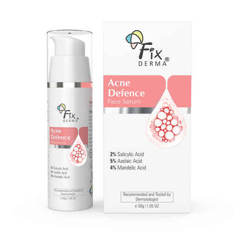Fixderma 2% Salicylic Acid Acne Defence Face Serum 5% Azelaic Acid & 4% Mandelic Acid | For Men & Women Face Serum For Oily Skin- 30 gm