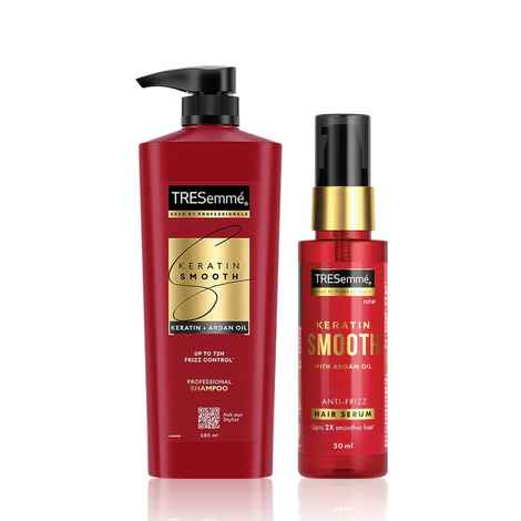 Buy Tresemme Keratin Smooth Shampoo (580 ml) +Tresemme Keratin Smooth Serum (50 ml) combo - Purplle