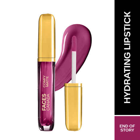 Buy FACES CANADA Comfy Matte Liquid Lipstick - End of Story 03, 3.8 ml | Comfortable 10HR Longstay | Intense Matte Color | Almond Oil & Vitamin E Infused | Super Smooth | No Dryness | No Alcohol - Purplle