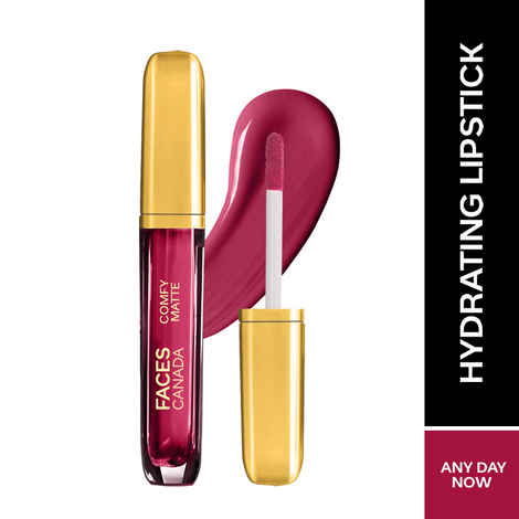 Buy FACES CANADA Comfy Matte Liquid Lipstick - Any Day Now 04, 3.8 ml | Comfortable 10HR Longstay | Intense Matte Color | Almond Oil & Vitamin E Infused | Super Smooth | No Dryness | No Alcohol - Purplle
