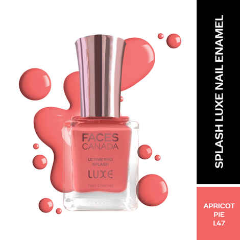 Buy FACES CANADA Ultime Pro Splash Luxe Nail Enamel - Apricot Pie (L47), 12 ml | Glossy Finish | Quick Drying | Long Lasting | High Shine | Chip Defiant | Even-Finish | Vegan | Non-Toxic | Ethanol-Free - Purplle
