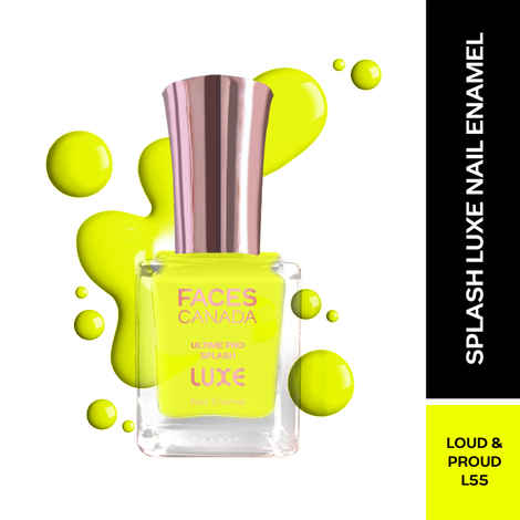 Buy FACES CANADA Ultime Pro Splash Luxe Nail Enamel - Loud & Proud (L55), 12 ml | Glossy Finish | Quick Drying | Long Lasting | High Shine | Chip Defiant | Even-Finish | Vegan | Non-Toxic | Ethanol-Free - Purplle