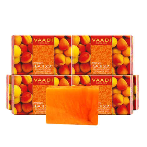 Buy Vaadi Herbals Perky Peach Soap with Almond Oil (5 + 1 Free) (75 g) (Pack of 6) - Purplle