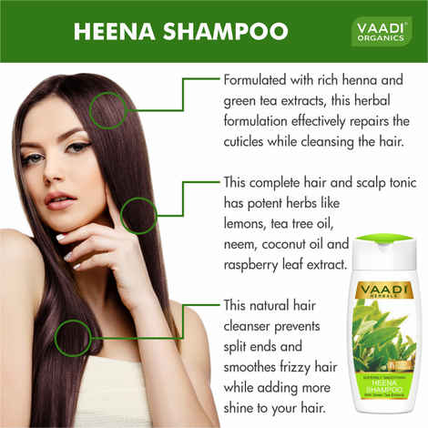 Vaadi Herbals Superbly Smoothing Heena Shampoo with Green Tea Extracts (110 ml)