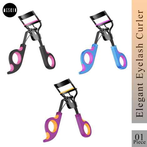 Buy Meskin Elegant Eyelash Curler with Pinch Safe Silicone Pad Matt Finish (Assorted Colors) 50 gm - Purplle