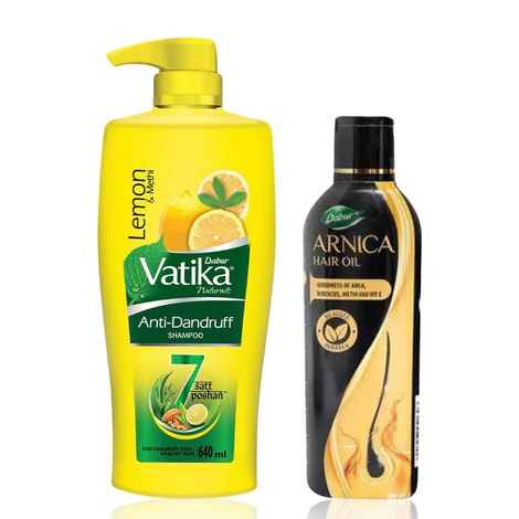 Buy Winter Hair Care Combo : Dabur Arnica Hair Oil 100 ml + Dabur Vatika Anti-Dandruff 640 ml | For Hair Growth, Strong & Thick Hair - Purplle