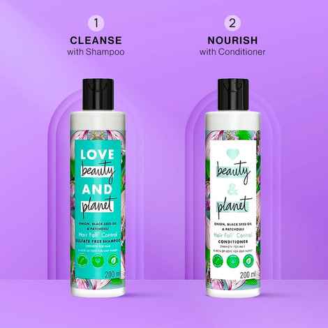 Buy Love Beauty & Planet Onion  Black Seed & Patchouli Hairfall Control Shampoo + Conditioner  200 ml - Purplle