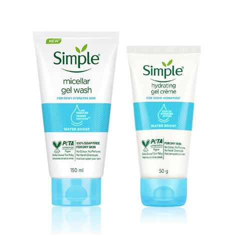 Buy Simple Water boost facewash (150 ml) + cream combo (50gm) - Purplle