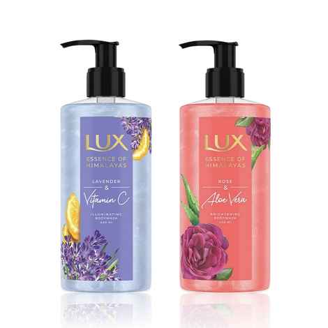 Buy Lux Lavender & Vit C (400) + Rose & Alovera Bodywash 400 ml - Purplle