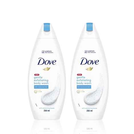 Dove Gentle Exfoliating Body Wash, 250 ml (Pack of 2)