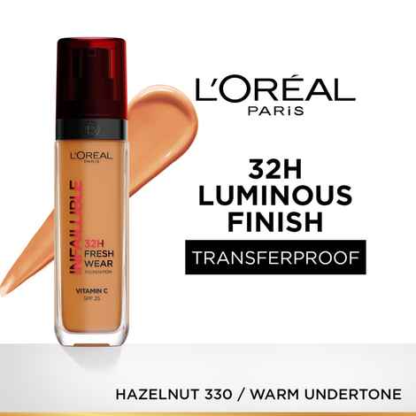 Buy L'Oreal Paris Infallible 32H Fresh Wear Foundation - Hazelnut 330/Warm Undertone, 30 ml - Purplle