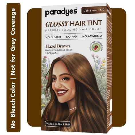 Buy Paradyes Hazel Brown Glossy Hair Tint Semi-Permanent Creme Color For Natural Black Hair,0.23 gm - Purplle