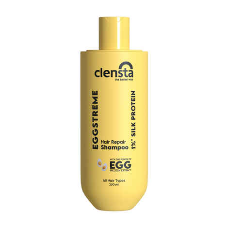 Buy Clensta Eggstreme Hair Repair Shampoo With Egg Protein, Biotin & Hydrolyzed Silk Protein | Promotes Strengthening & Repair Damaged Hair | Sulfate & Paraben Free | For Men & Women - 650 ml - Purplle