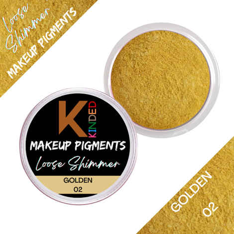 Buy KINDED Loose Shimmer Makeup Foil Pigments Powder Dust Eyeshadow Highlighter (3 gm, Golden) - Purplle