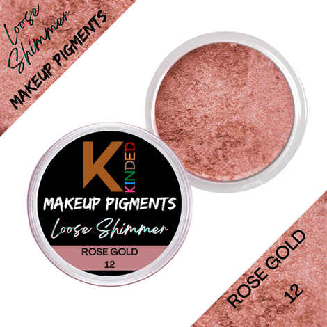 Buy KINDED Loose Shimmer Makeup Foil Pigments Powder Dust Eyeshadow Highlighter (3 gm, Rose Gold) - Purplle