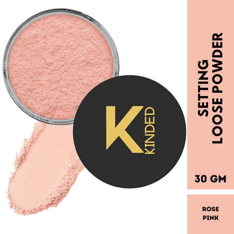 KINDED Setting Loose Powder with Puff HD Translucent Finishing Powder (30 gm, Matte Rose Pink)