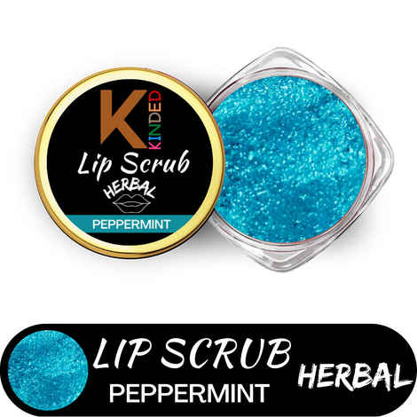 KINDED Lip Scrub Herbal Exfoliator for Men Women (10 gm, Peppermint)