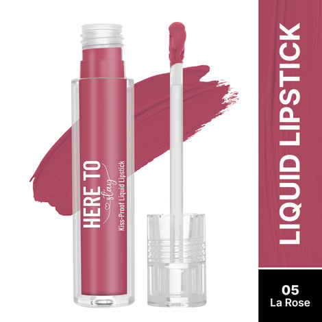 Swiss Beauty Select Here To Stay Liquid Matte Lipstick with Kiss-Proof Formula | Infused with Vitamin E | Non-Transfer , Smudgeproof | 12-18 Hrs Stay 05 La Rose 3 ml