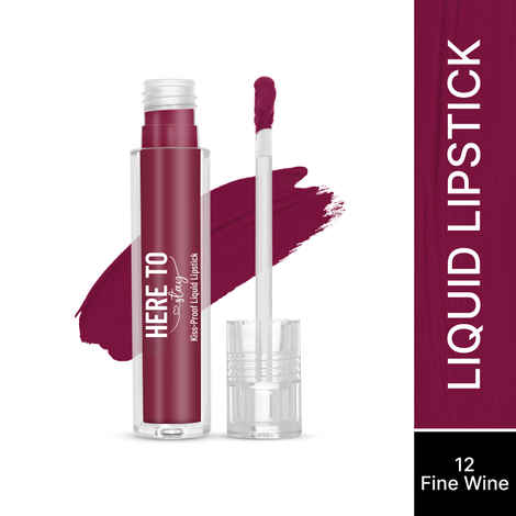 Buy Swiss Beauty Select Here To Stay Liquid Matte Lipstick with Kiss-Proof Formula | Infused with Vitamin E | Non-Transfer , Smudgeproof | 12-18 Hrs Stay 12 Fine Wine 3 ml - Purplle