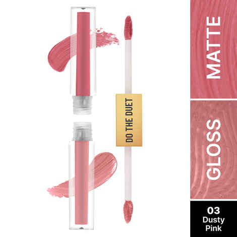 Buy Swiss Beauty Select Do The Duet Lipstick | Matte Liquid Lipstick + Tinted Gloss | Infused with Vitamin E and Jojoba Oil | 3 Dusty Pink 3 ml - Purplle