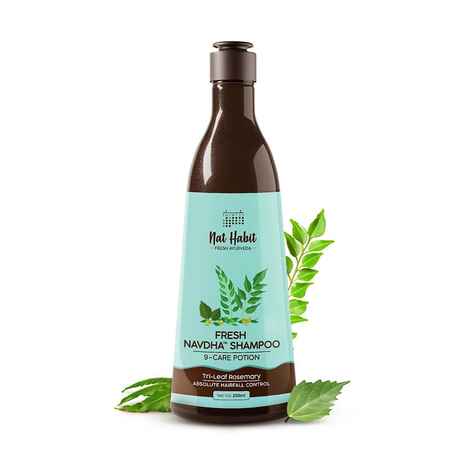 Buy Nat Habit Tri Leaf Rosemary Navdha Shampoo for Hair Fall Control Shampoo for Dry and Damaged Hair,250 ml - Purplle