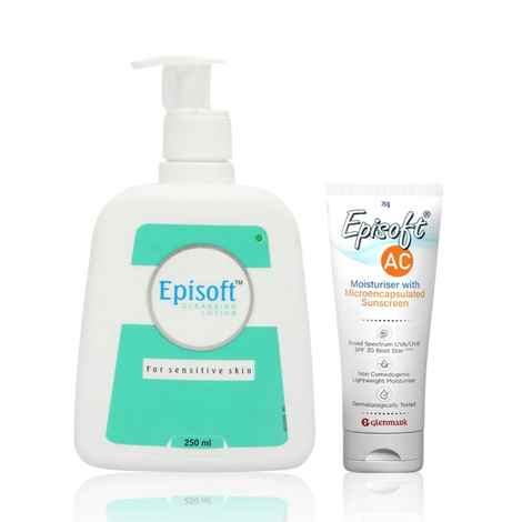 Buy Episoft AC Moisturiser SPF + Cleansing Lotion For Sensitive Skin Combo of 2 - Purplle