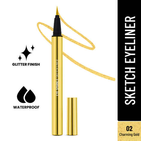 Buy Swiss Beauty Eye Sparkle Sketch Liner Glitter Finish and Water-Proof|Fine Tip For Precise Application 2- Charming Gold (0.6 gm) - Purplle