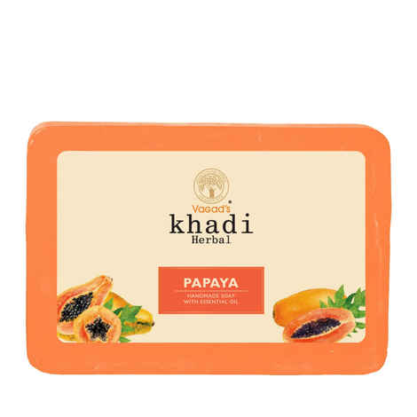 Buy Vagad's Khadi Herbal Gramodaya Papaya Soap 125 gm | Reduce irregular pigmentation | | Free from Parabens | Silicon Free (Pack of 3) - Purplle
