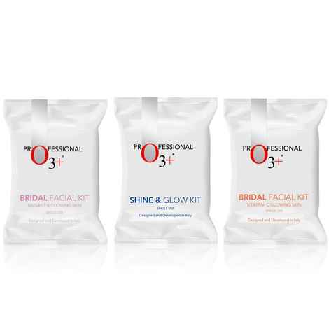 O3+ Facial Kit Combo [Radiant (69 ml + 60 gm) + Glowing Skin(44 gm+103 gm) + Shine Kit 38 gm]